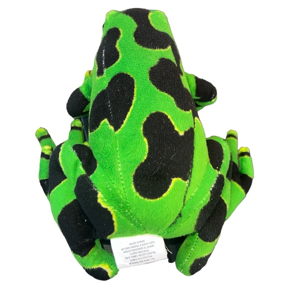 Adventure Planet Green And Black Poison Dart Frog Realistic Plush 8” Inches - Picture 5 of 9
